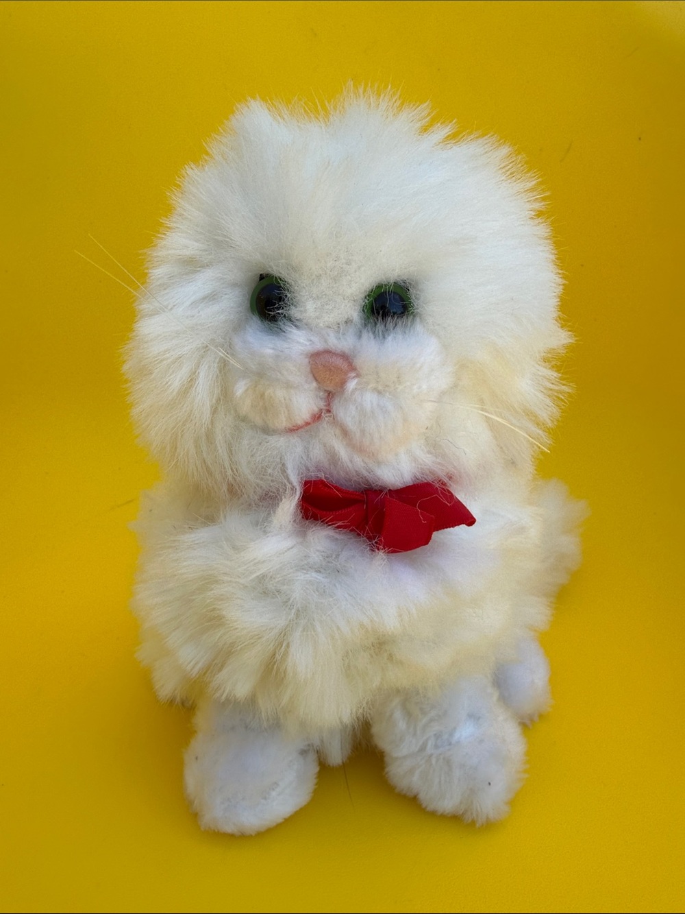 Vintage Dakin Plush White Fluffy Stuffed Animal - Soft Cuddly Toy